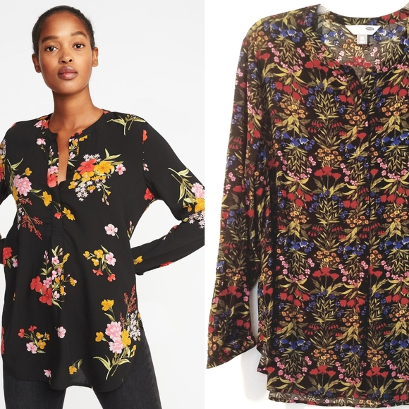 Old Navy Tops - XXL Old Navy Popover Tunic Top Multicolor Floral